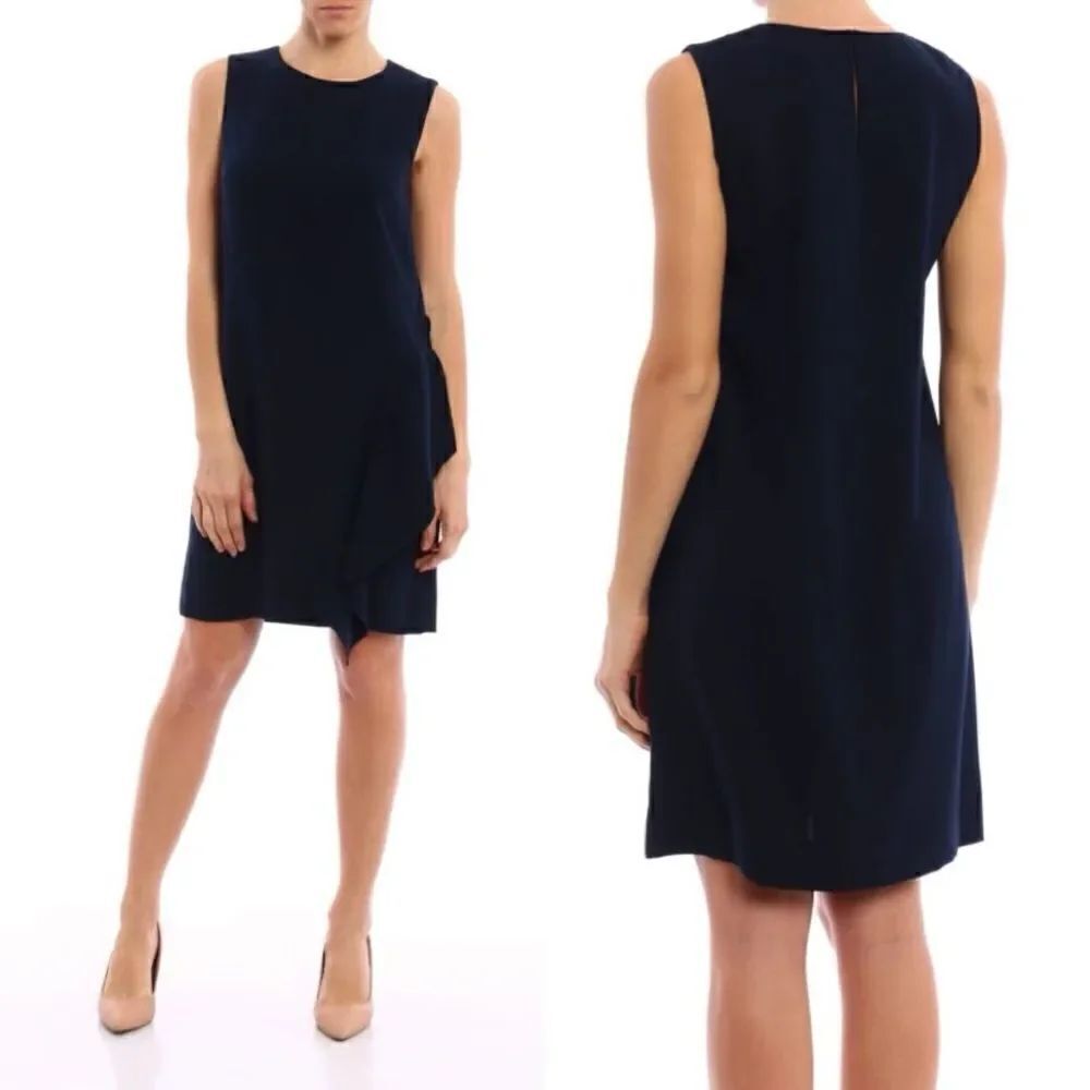 NWT Diane Von Furstenberg Vestido Corto Wyler Azul Oscuro Mini Black Dres Size 0